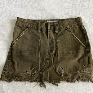 Free People Green Denim Skirt Size 24